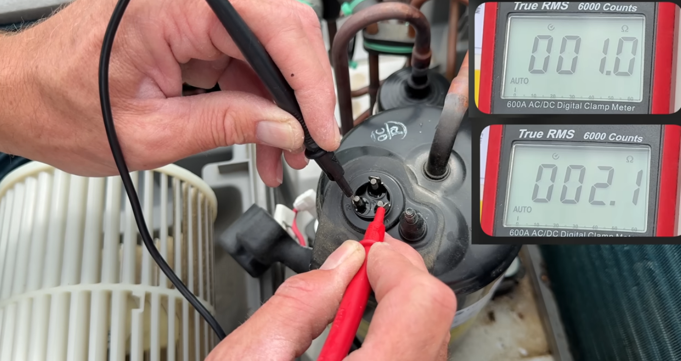 Technician testing RV vent airflow after ductwork repair